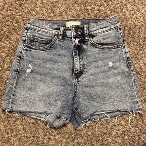 Altar’d State Denim Blue Distressed Women's Shorts